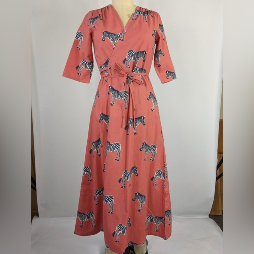 Fair Trade Aditi Zebra Print Wrap Dress